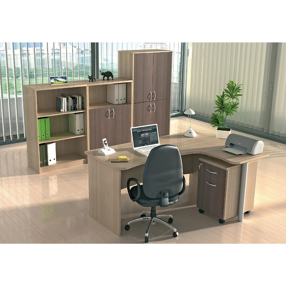 Офис контейнер за бюро K10 с 1 чекмедже и врата